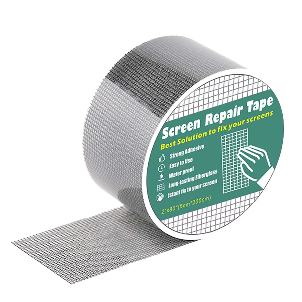 Window Screen Repair Tape Self 5*200Cm Adhesive Mesh Tape Net Door Fix Patch anti Insect Mosquito Mesh Broken Strong Repairing