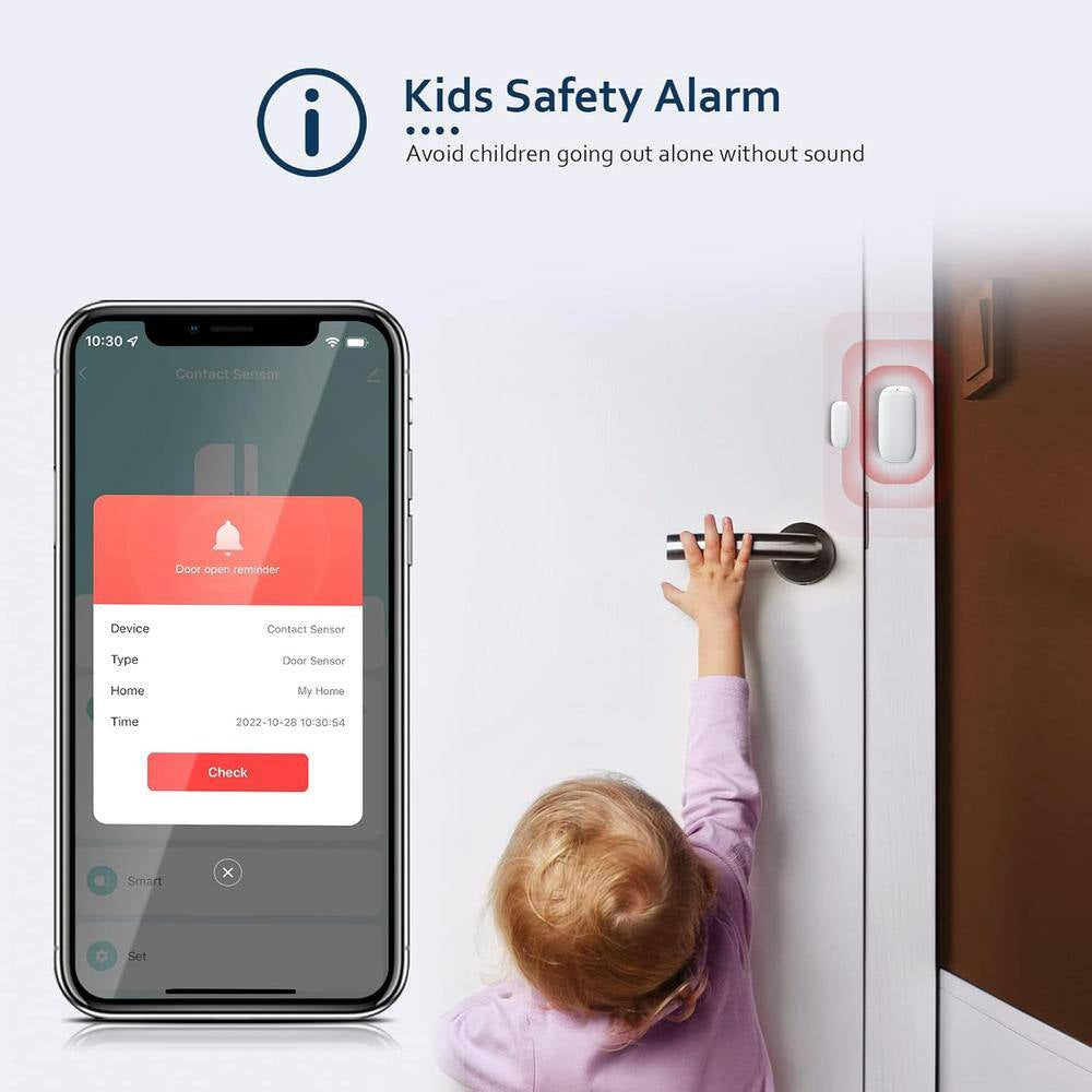 Entry Sensor (Pack of 2) - TUYA Wifi Window and Door Protection, Real-Time Wireless Door Sensor, with TUYA App