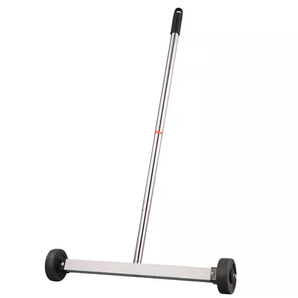 17 In. Heavy Duty Magnetic Pick up Sweeper, 8.8 Lb. Yard Magnet with Telescoping Holder and Wheels to Pick up Nails