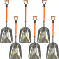 48 In. L Durable Fiberglass Handle Large Head Aluminum Scoop Shovel, Ashman Snow Shovel Aluminum (6-Pack)