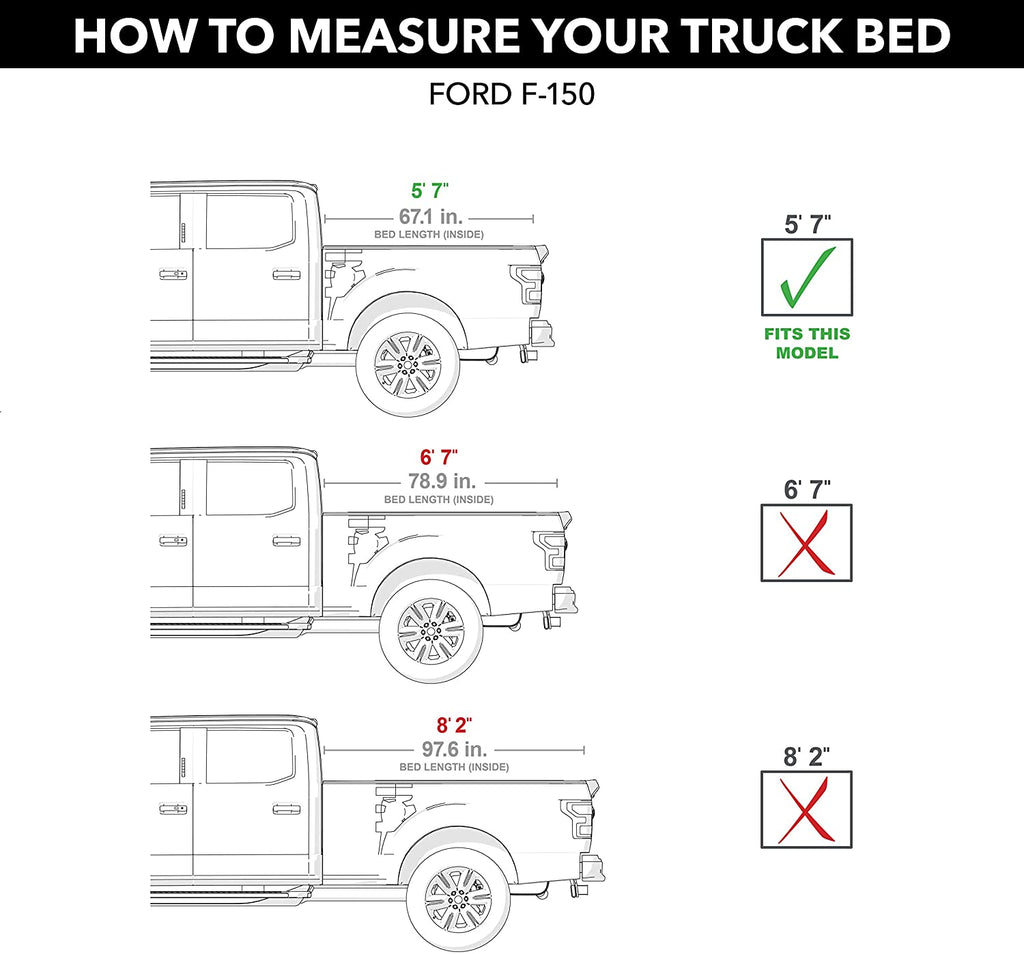 Recoil Retractable Truck Bed Tonneau Cover | G30373 | Fits 2015 - 2020 Ford F-150 (Incl. Raptor) 5' 7" Bed (67.1")