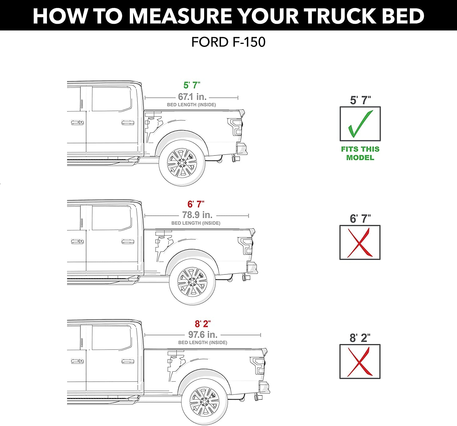 Recoil Retractable Truck Bed Tonneau Cover | G30373 | Fits 2015 - 2020 Ford F-150 (Incl. Raptor) 5' 7" Bed (67.1")