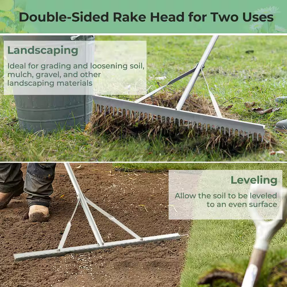 68 In. Aluminum Rake with 36 In. W Rake Head