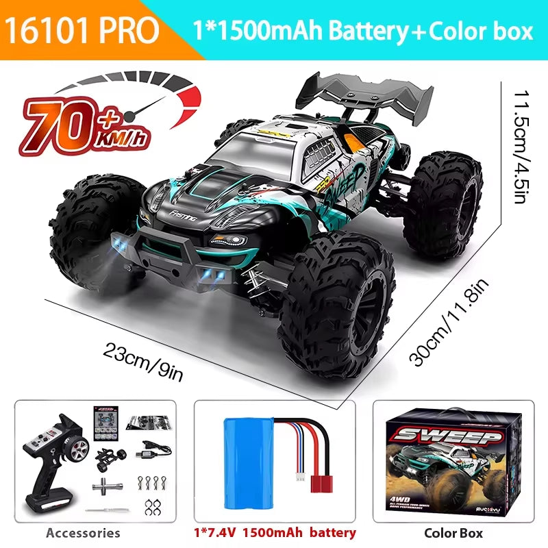 1:16 RC Monster Truck 4WD High Speed Off-Road Climbing Vehicle, Boys Remote Control Toy Car