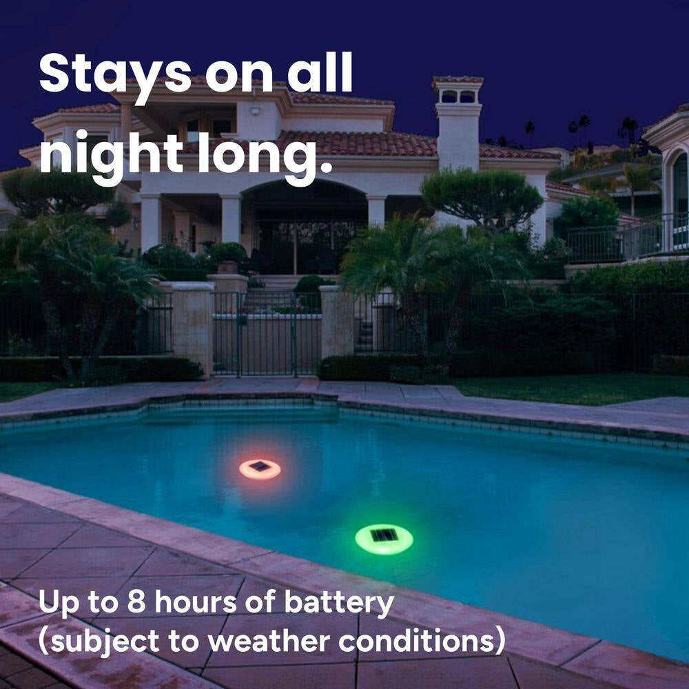 Solar Pool Lights in Multi-Color (2-Pack)