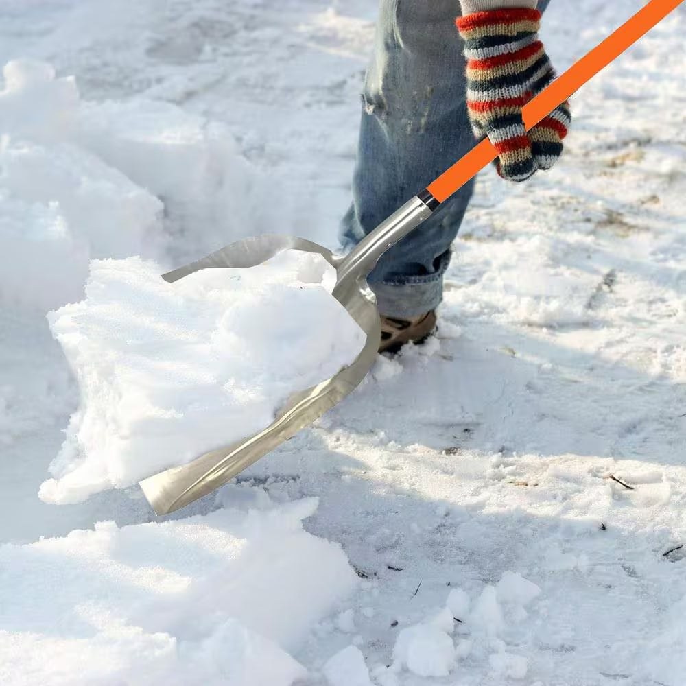 48 In. L Durable Fiberglass Handle Large Head Aluminum Scoop Shovel, Ashman Snow Shovel Aluminum (6-Pack)