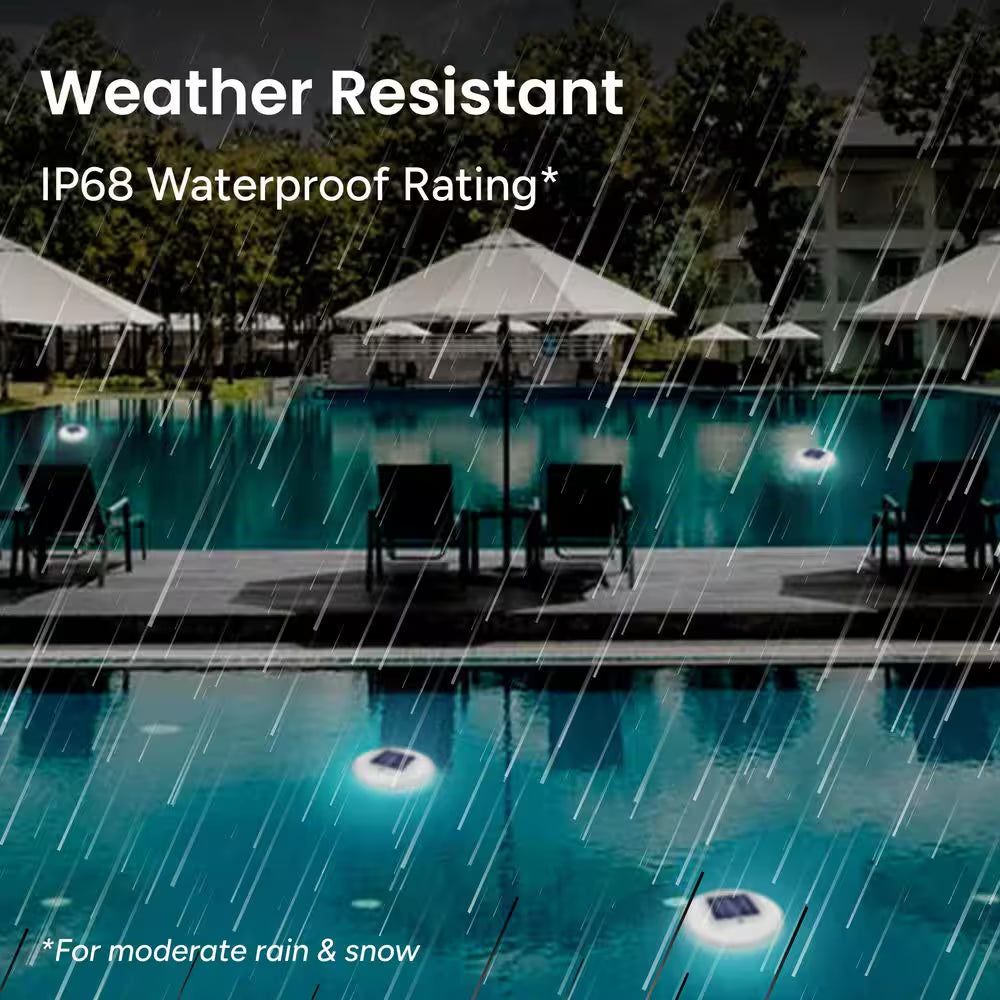 Solar Floating LED Pool Lights – IP68 Waterproof (2-Pack)