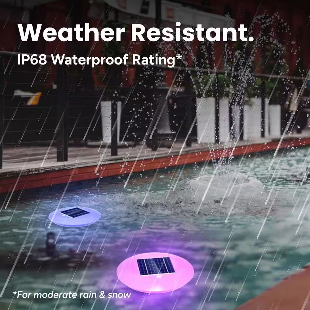 Solar Pool Lights in Multi-Color (2-Pack)