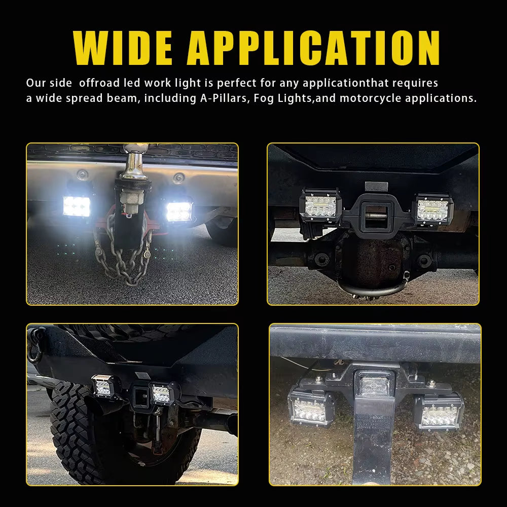 2PCS LED Light Bar Tow Hitch Hook Lights Bar 4X4 off Road Ditch Lamp Spotlights Holder 12-24V Headlights for Truck Tractor Atv