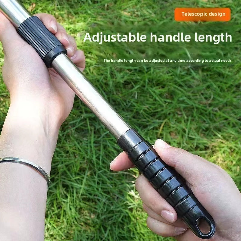 Stainless Steel Telescopic Rake New Iron Wire Rake Rake Rake Grass Leaves Lawn Beach Weeding Cleaning Tools Gardening