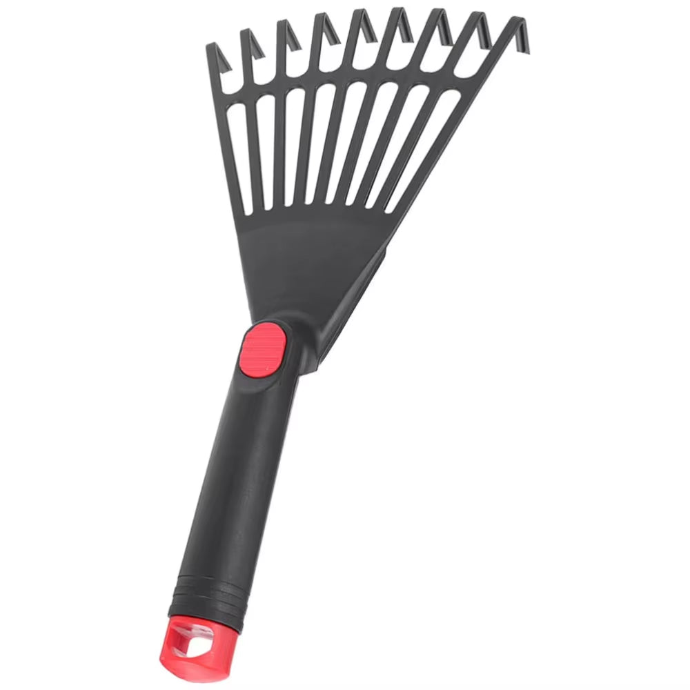 Simple Plastic Garden Grass Leaf Rake Leveling Comfortable Handle Hand Rake Safe Sturdy Fallen Leaves Rake Lawn
