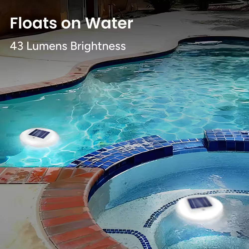 Solar Floating LED Pool Lights – IP68 Waterproof (2-Pack)