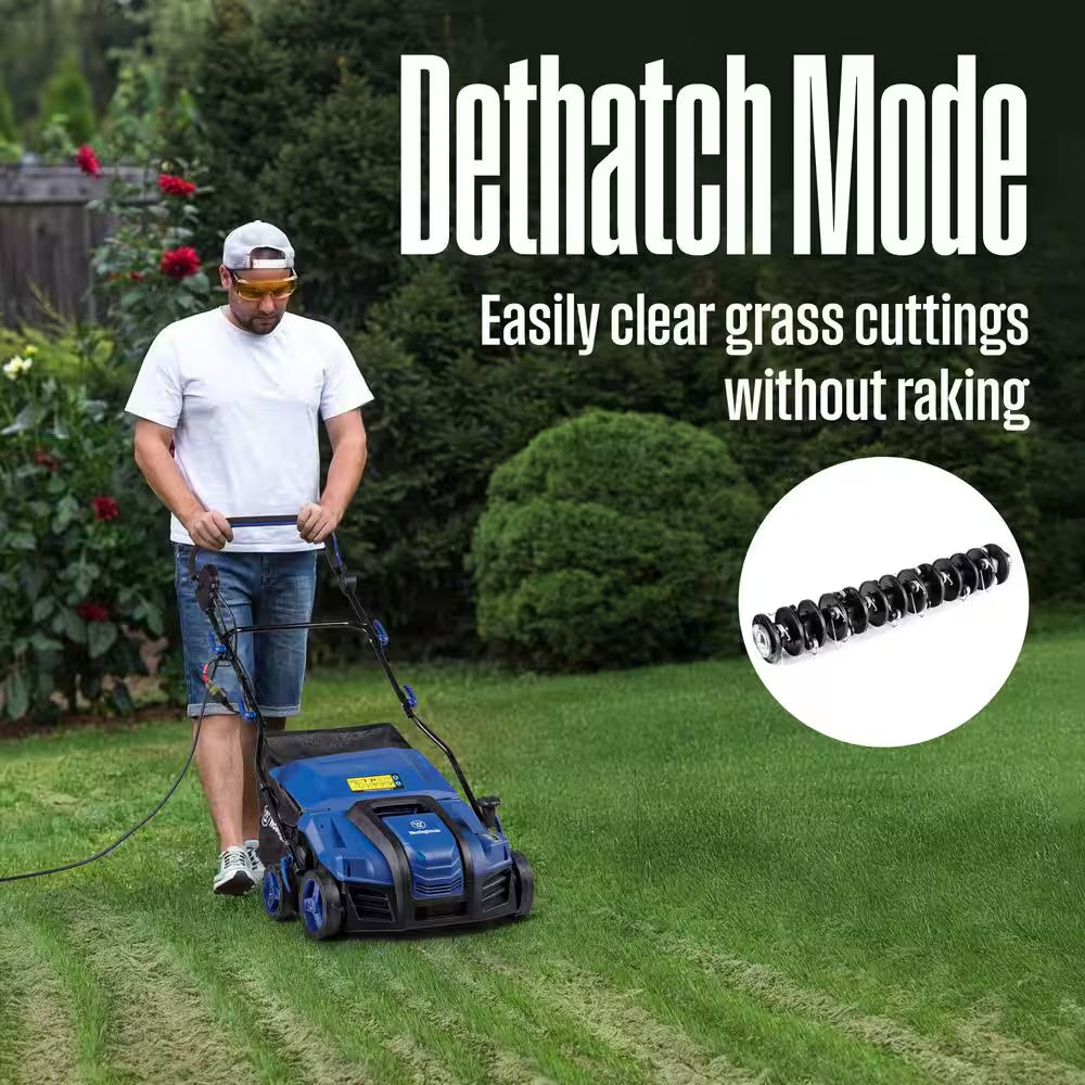 16 In. 15 Amp Corded Electric Dethatcher and Aerator with 14.5 Gal. Collection Bag