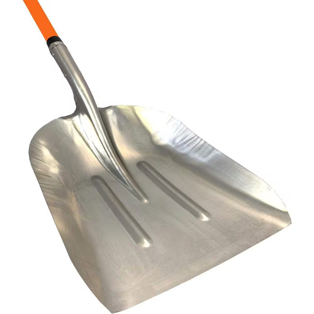 48 In. L Durable Fiberglass Handle Large Head Aluminum Scoop Shovel, Ashman Snow Shovel Aluminum (6-Pack)