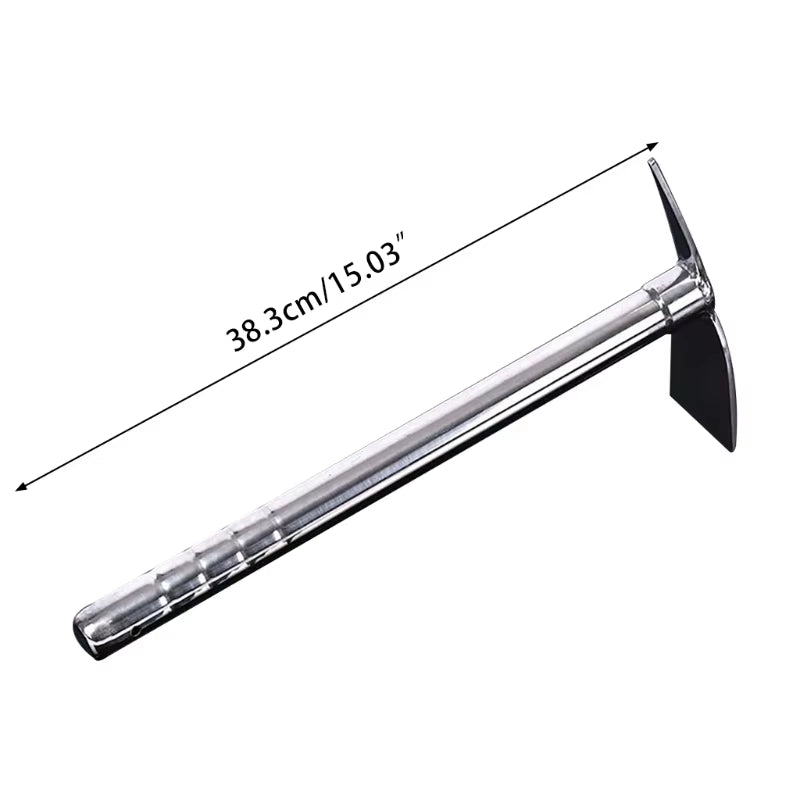 G5AB Handle Design Multipurpose Metal Rake Stainless Steel Rake Hoe Farm Garden Tool Weeding Excavator Hand Rake