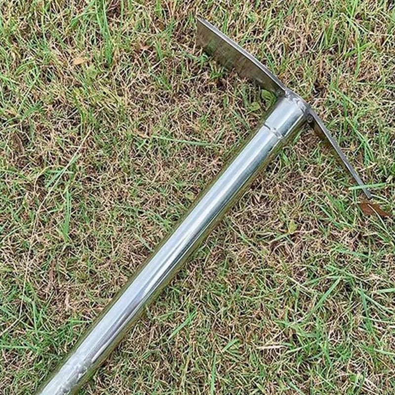 G5AB Handle Design Multipurpose Metal Rake Stainless Steel Rake Hoe Farm Garden Tool Weeding Excavator Hand Rake