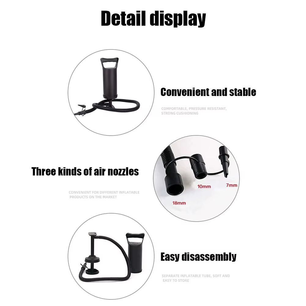 Quick Hand Air Pump Manual Compressor for Inflatable Mattress Swimming Ring Pool Toy Hand-Pull Fast Air Filling Inflator Blower