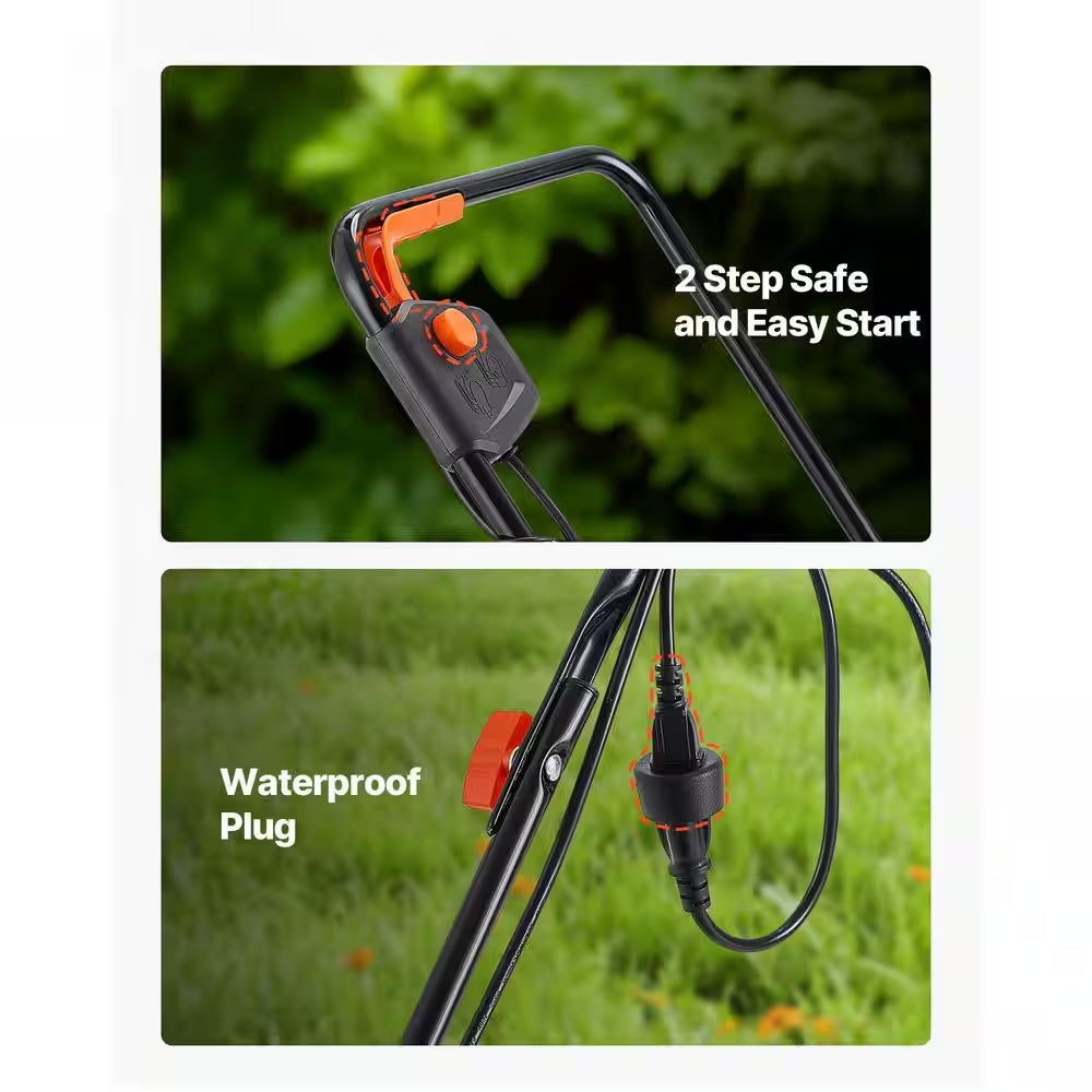 2-In-1 Electric Dethatcher and Scarifier, 13-In. 13 Amp, Corded, 13-Gal. Bag, 5-Position Depth Walk-Behind for Lawn Care