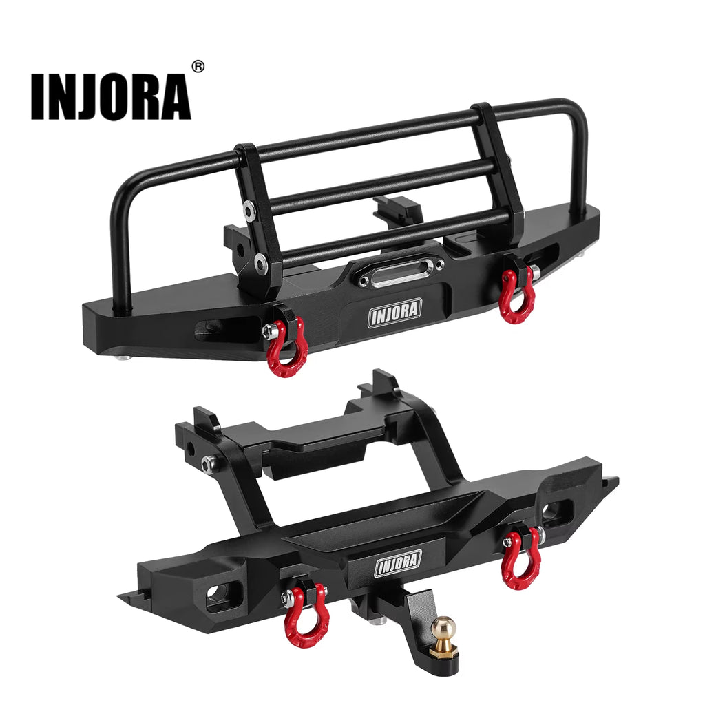 CNC Aluminum Front Rear Bumper with Lights for 1/18 RC Crawler TRX4M Defender Upgrade (4M-88)