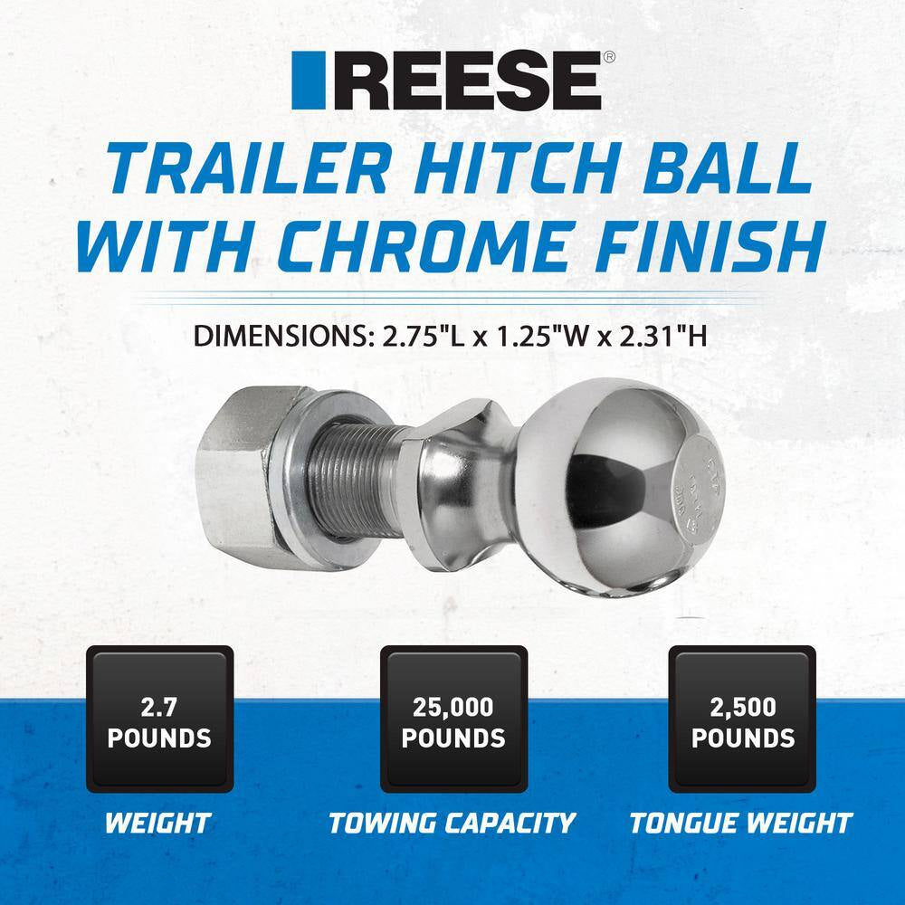 Trailer Hitch Ball with Chrome Finish