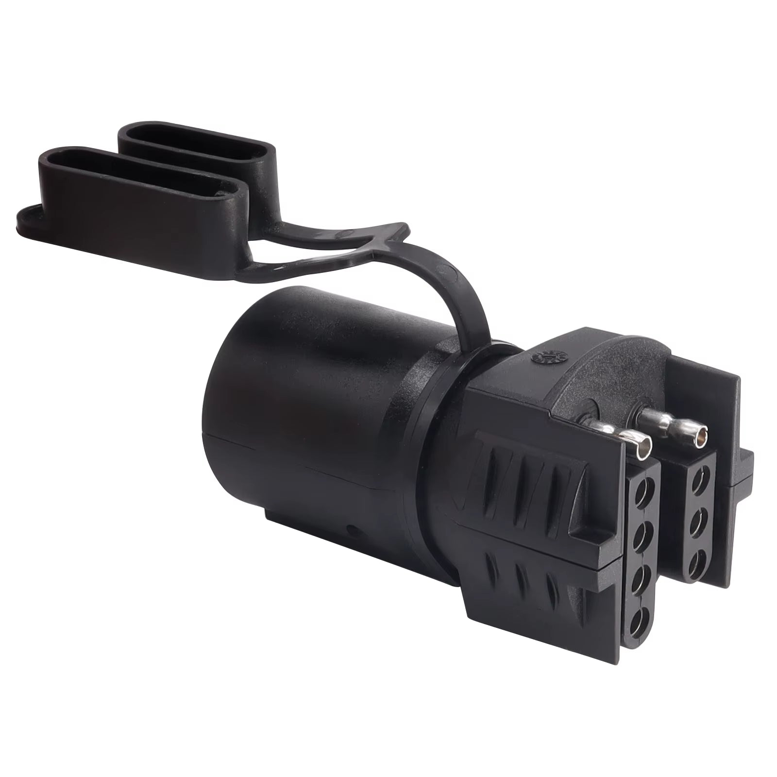 Trailer RV Boat Adapter 7 Way to 4 Way 5 Way Plug 12V Flat Blade Plug Towing Towbar Tow Hitch Wire Plug Connector Dust Cover US