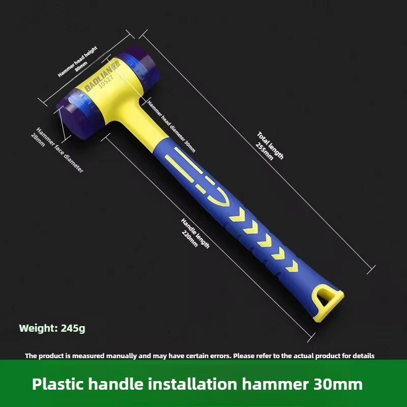1 Double Headed Installation Hammer, 25Mm to 45Mm Rubber Hammer with Rubber Handle, Detachable Insulated Installation Hammer