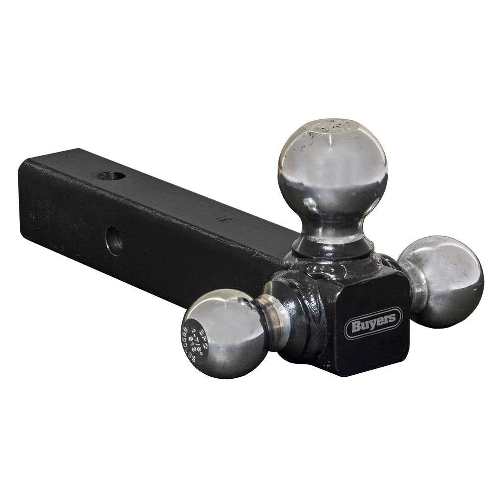 Tri-Ball Hitch-Solid Shank with Chrome Towing Balls