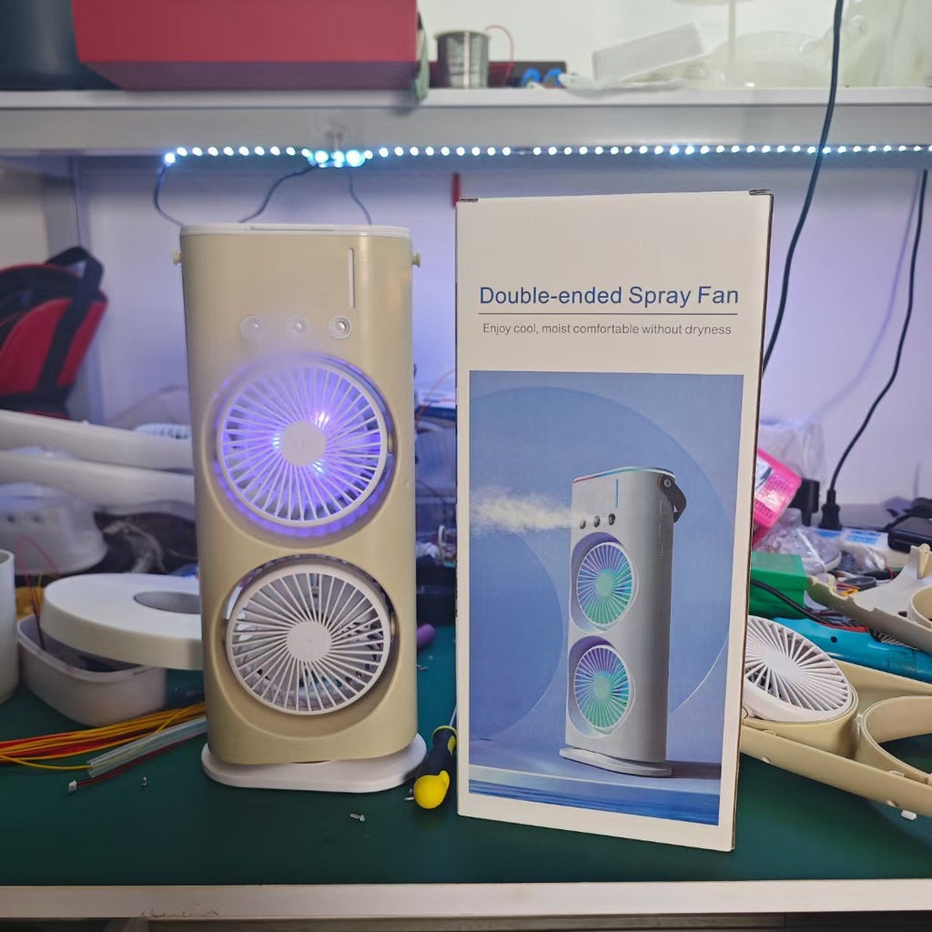 Double-Ended Spray Fan Portable Humidifier Fan Air Conditioner Household Small Air Cooler Hydrocooling Portable Air Adjustment