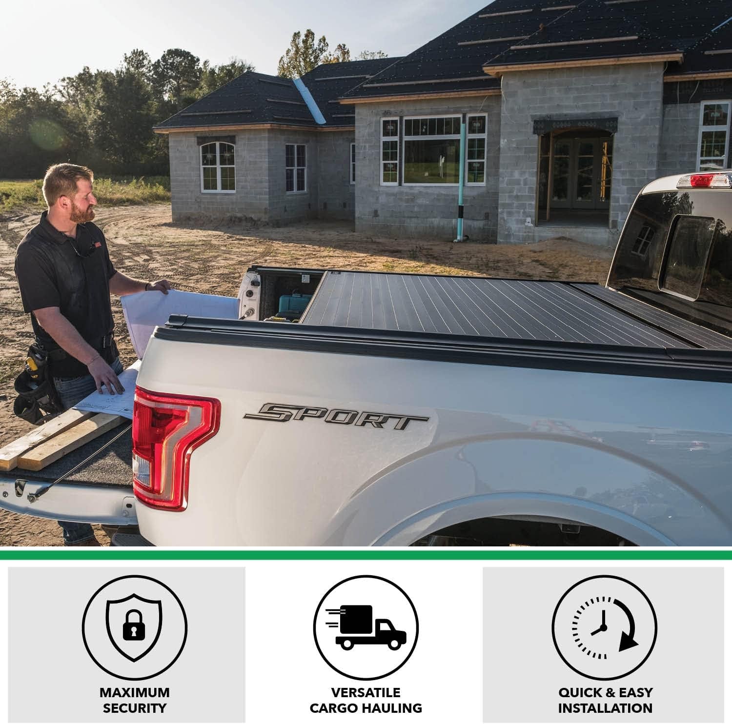 Recoil Retractable Truck Bed Tonneau Cover | G30373 | Fits 2015 - 2020 Ford F-150 (Incl. Raptor) 5' 7" Bed (67.1")