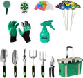 Garden Tools Set with 40 Pieces Hand Tools, Garden Tools Bag with Heavy Duty Tools, Garden Tool Kit with Foldable Handle (King)