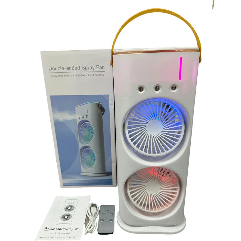 Double-Ended Spray Fan Portable Humidifier Fan Air Conditioner Household Small Air Cooler Hydrocooling Portable Air Adjustment