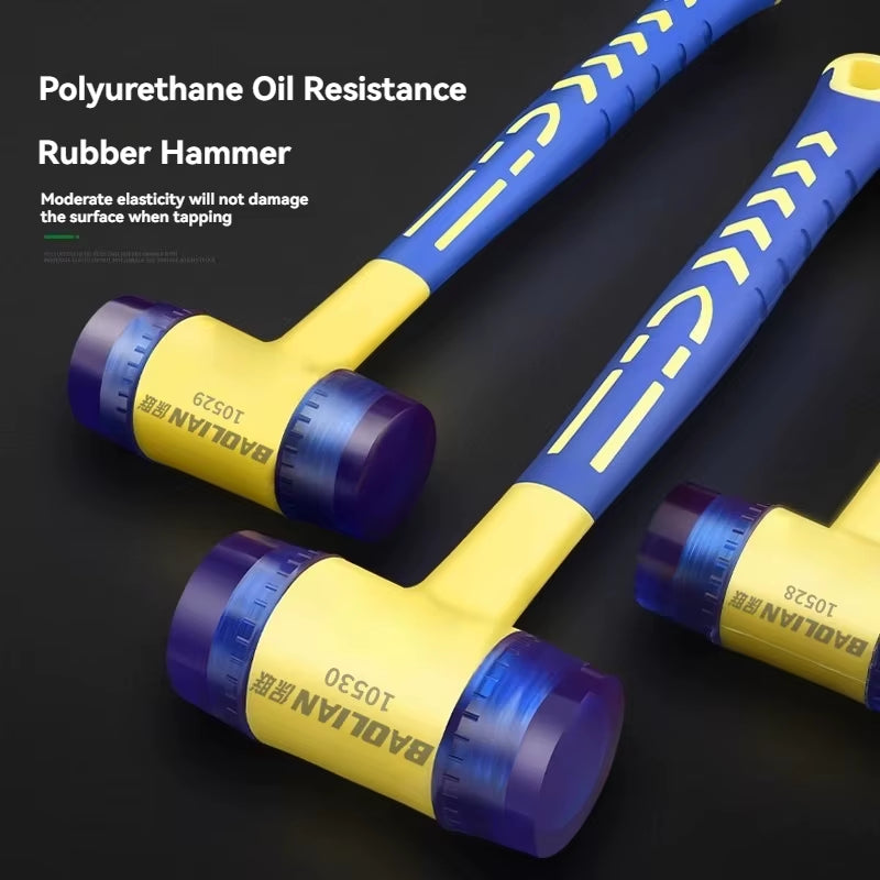 1 Double Headed Installation Hammer, 25Mm to 45Mm Rubber Hammer with Rubber Handle, Detachable Insulated Installation Hammer
