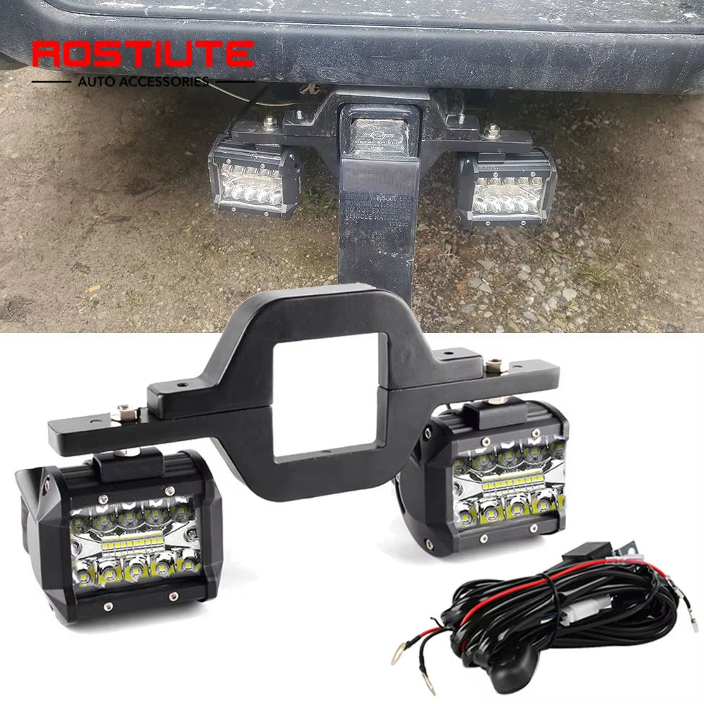2PCS LED Light Bar Tow Hitch Hook Lights Bar 4X4 off Road Ditch Lamp Spotlights Holder 12-24V Headlights for Truck Tractor Atv