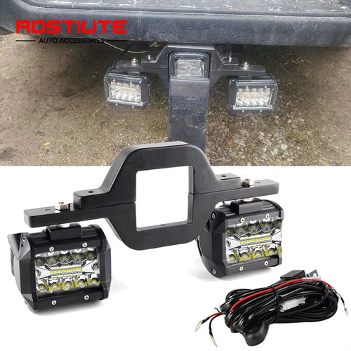 2PCS LED Light Bar Tow Hitch Hook Lights Bar 4X4 off Road Ditch Lamp Spotlights Holder 12-24V Headlights for Truck Tractor Atv