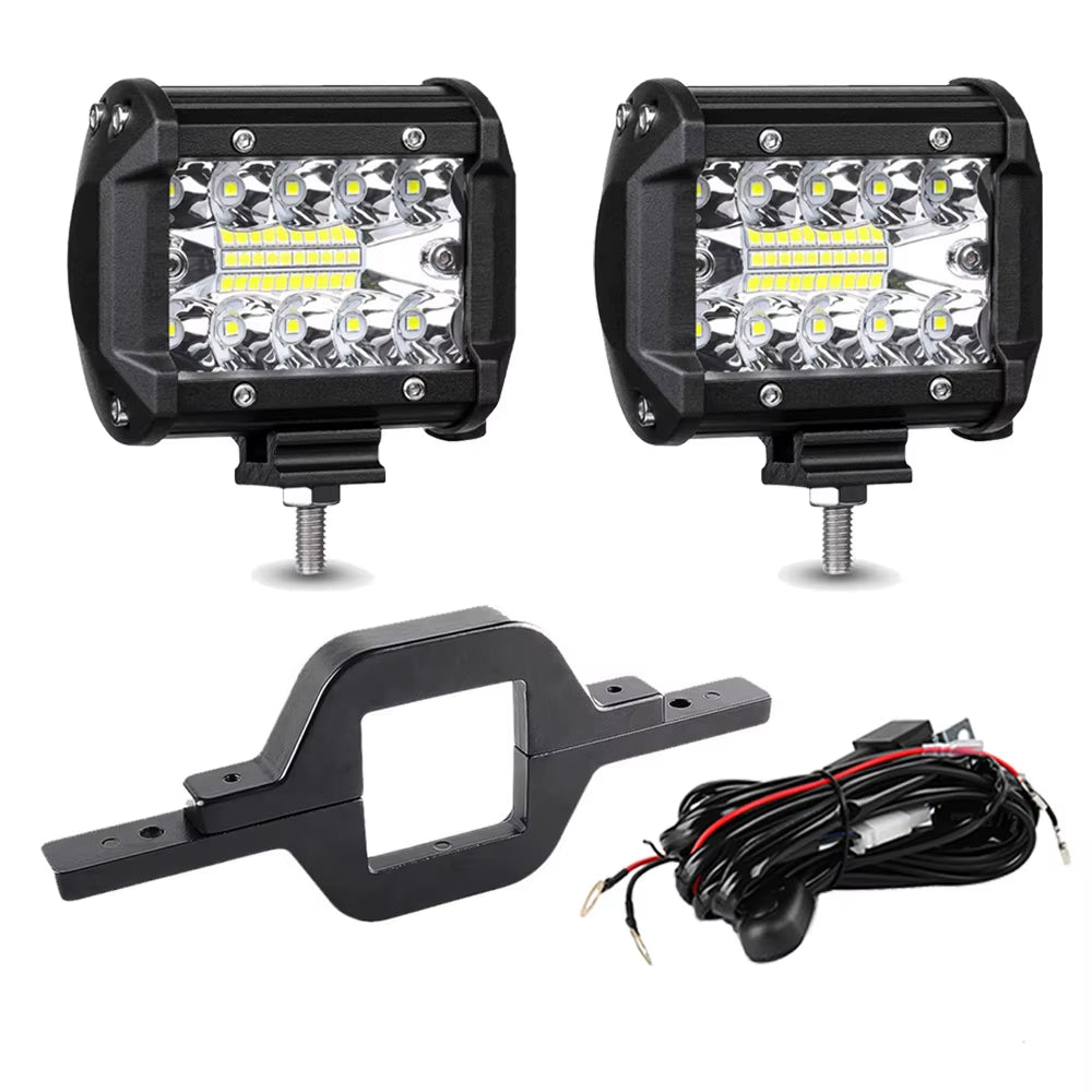 2PCS LED Light Bar Tow Hitch Hook Lights Bar 4X4 off Road Ditch Lamp Spotlights Holder 12-24V Headlights for Truck Tractor Atv