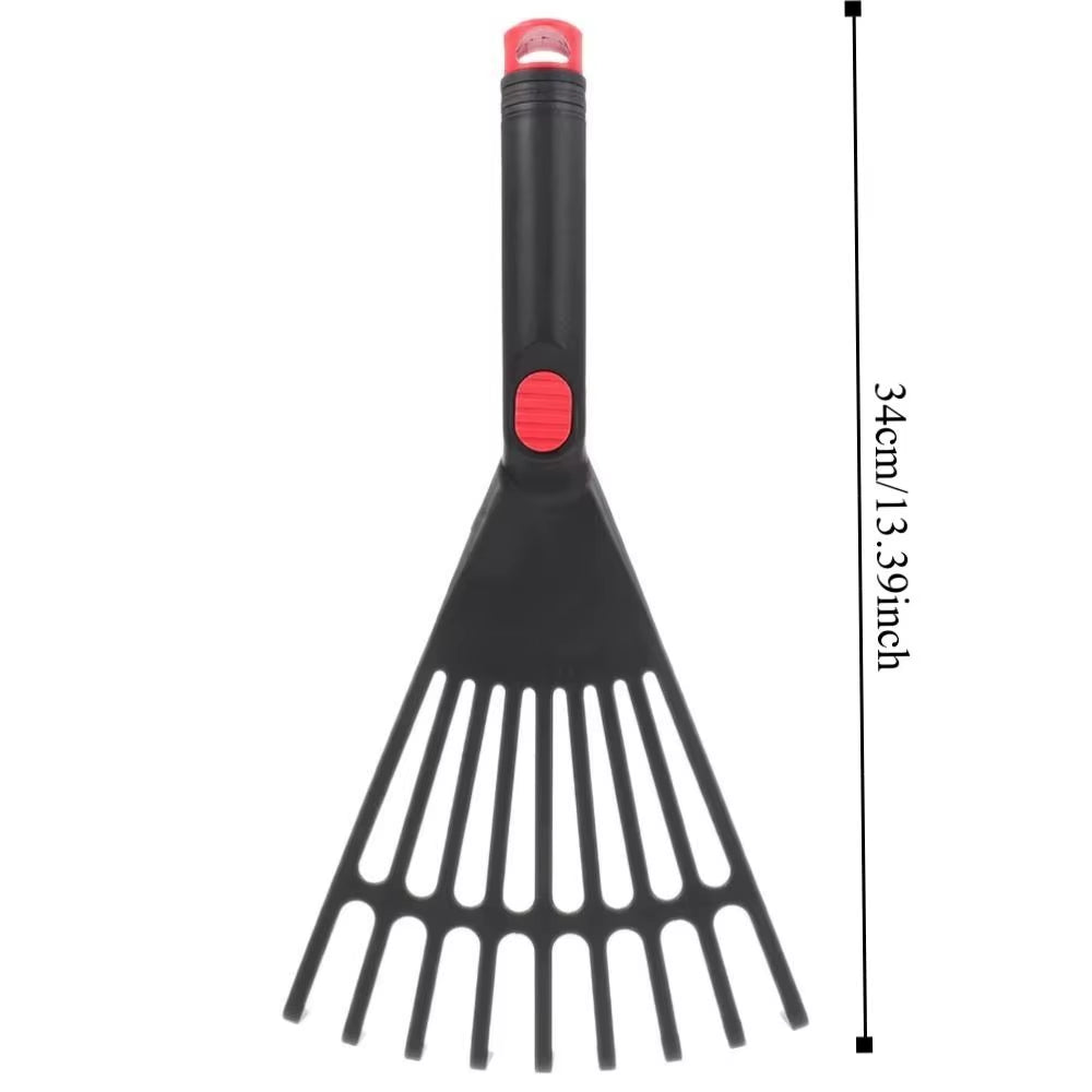 Simple Plastic Garden Grass Leaf Rake Leveling Comfortable Handle Hand Rake Safe Sturdy Fallen Leaves Rake Lawn