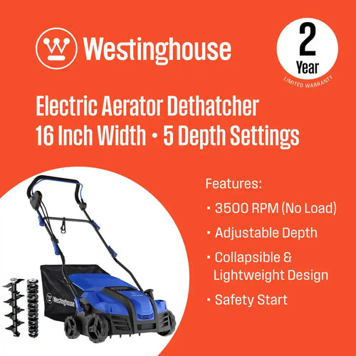 16 In. 15 Amp Corded Electric Dethatcher and Aerator with 14.5 Gal. Collection Bag