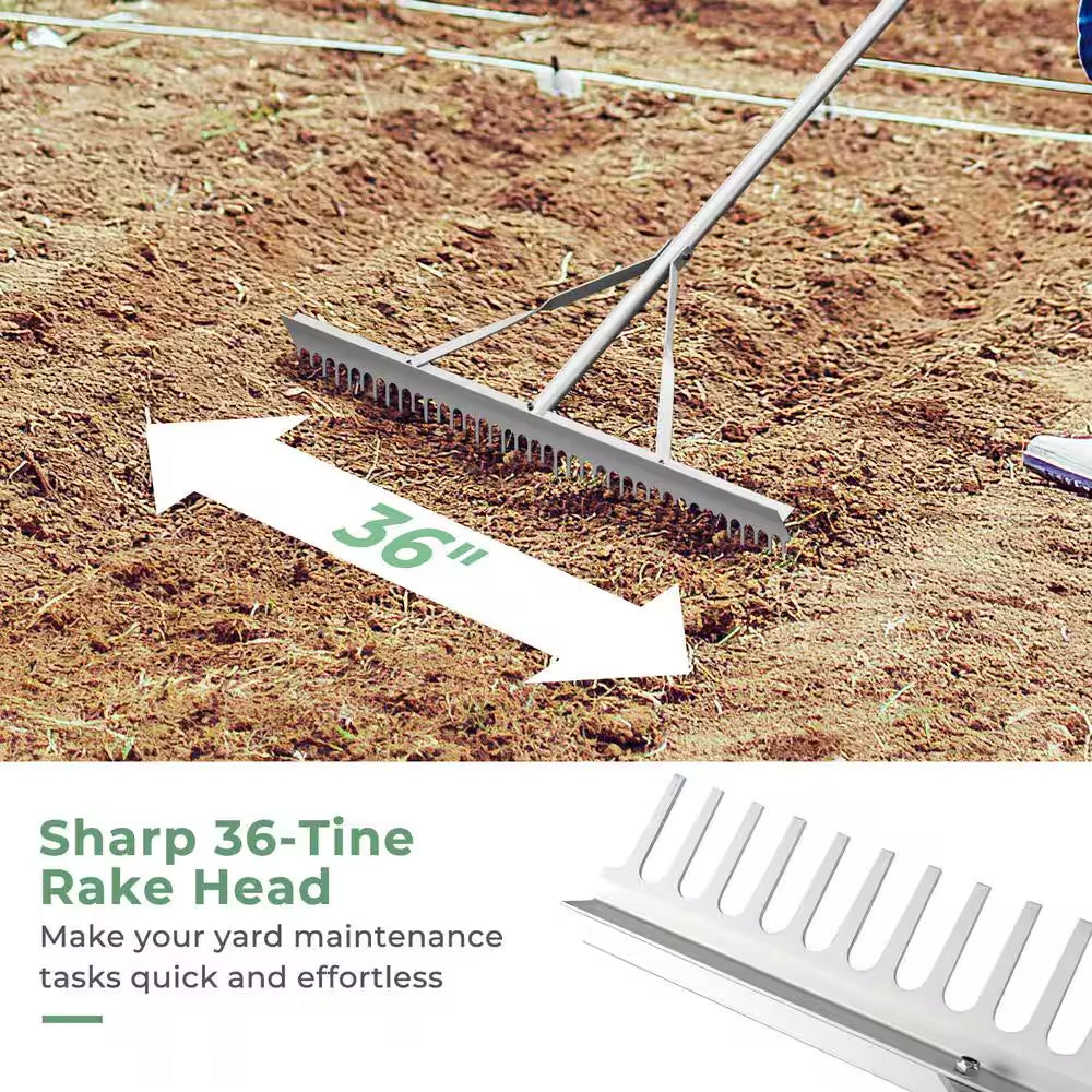 68 In. Aluminum Rake with 36 In. W Rake Head
