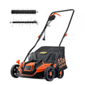 2-In-1 Electric Dethatcher and Scarifier, 13-In. 13 Amp, Corded, 13-Gal. Bag, 5-Position Depth Walk-Behind for Lawn Care