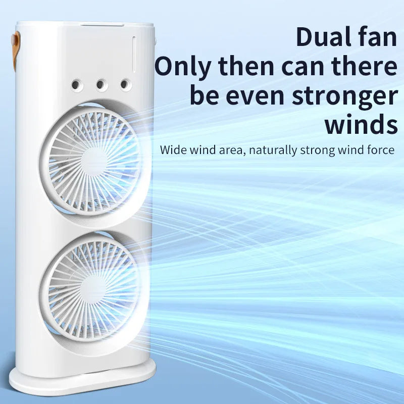 Double-Ended Spray Fan Portable Humidifier Fan Air Conditioner Household Small Air Cooler Hydrocooling Portable Air Adjustment