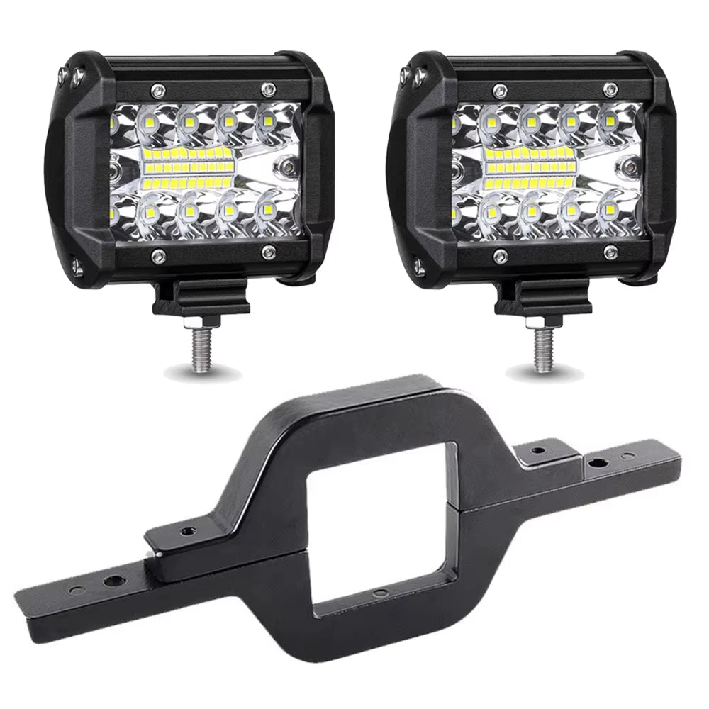2PCS LED Light Bar Tow Hitch Hook Lights Bar 4X4 off Road Ditch Lamp Spotlights Holder 12-24V Headlights for Truck Tractor Atv