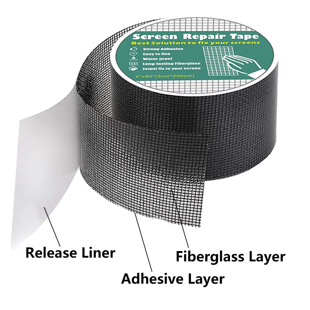 Window Screen Repair Tape Self 5*200Cm Adhesive Mesh Tape Net Door Fix Patch anti Insect Mosquito Mesh Broken Strong Repairing