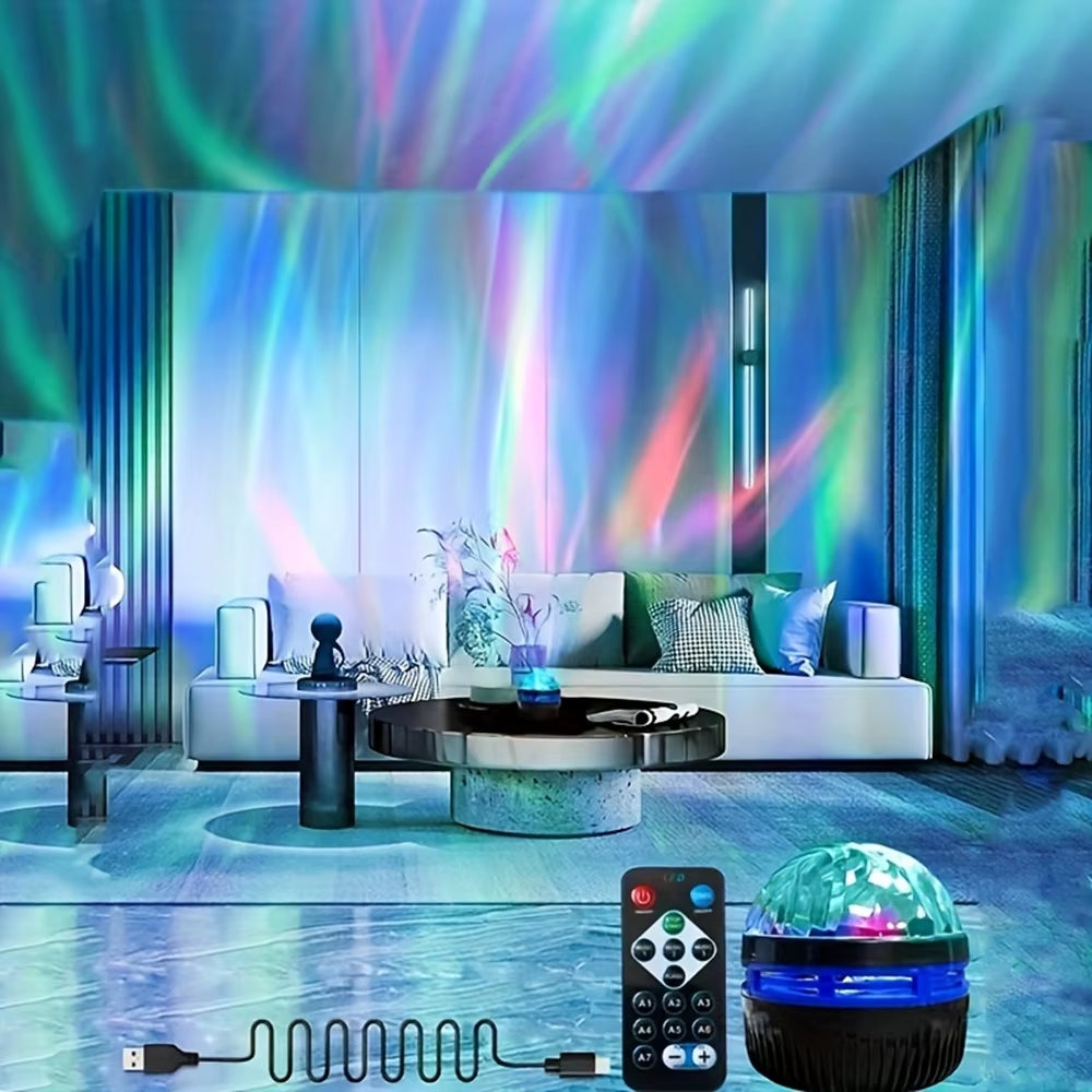Aurora Projector LED Lamp Remote Control USB 5V Starry Projector Night Light Color-Changing for Room Decor Kids Birthday Gifts
