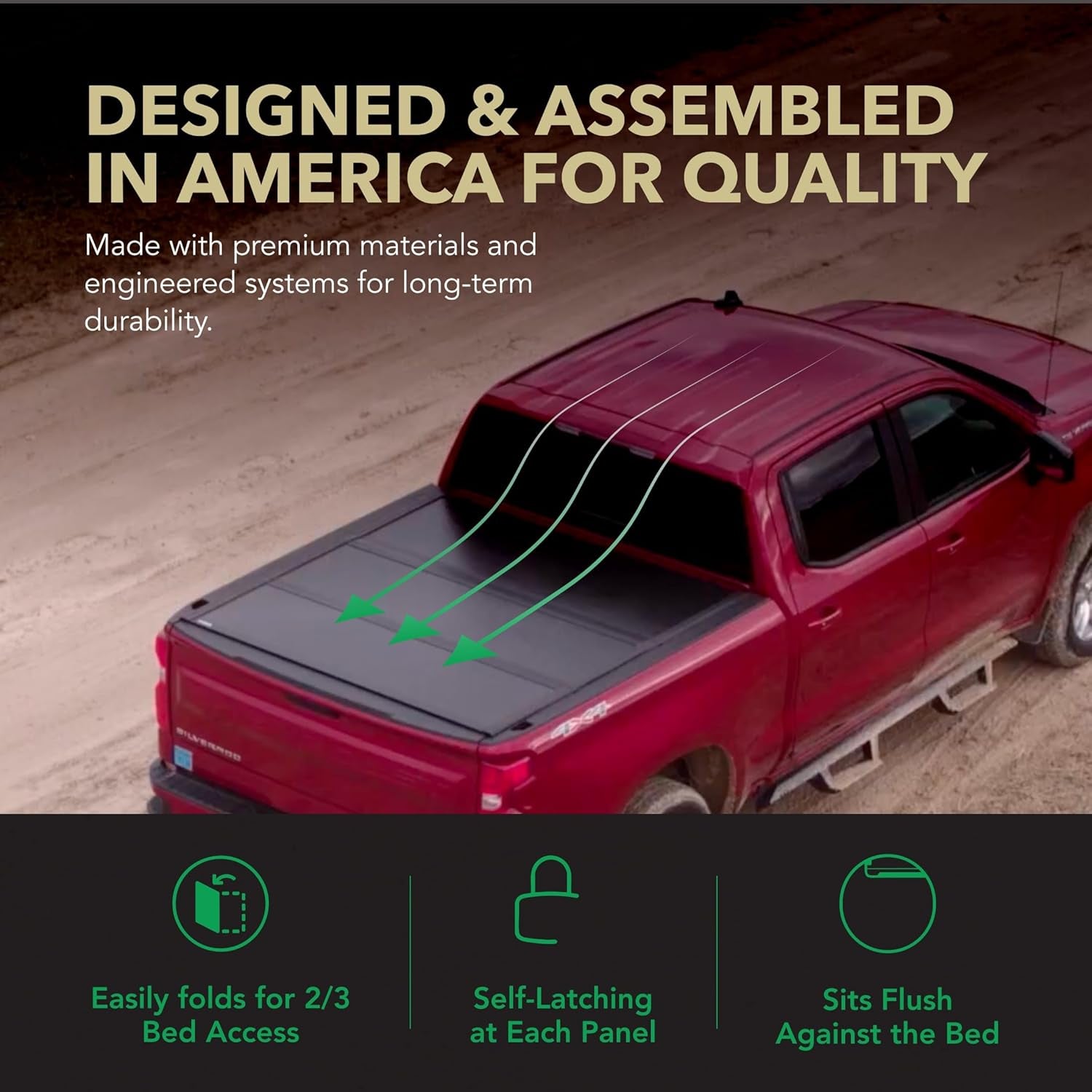 EFX Hard Tri-Fold Truck Bed Tonneau Cover | GC34006 | Fits 2002 - 2018, 2019 - 2020 Classic Dodge Ram 1500 W/O Rambox 5' 7" Bed (67.4")