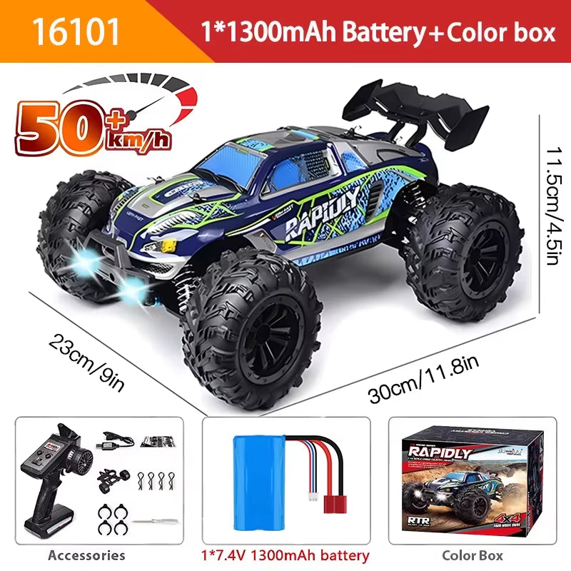 1:16 RC Monster Truck 4WD High Speed Off-Road Climbing Vehicle, Boys Remote Control Toy Car