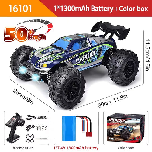 1:16 RC Monster Truck 4WD High Speed Off-Road Climbing Vehicle, Boys Remote Control Toy Car