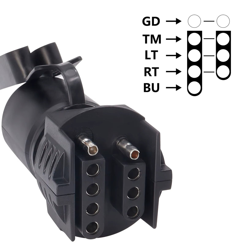 Trailer RV Boat Adapter 7 Way to 4 Way 5 Way Plug 12V Flat Blade Plug Towing Towbar Tow Hitch Wire Plug Connector Dust Cover US