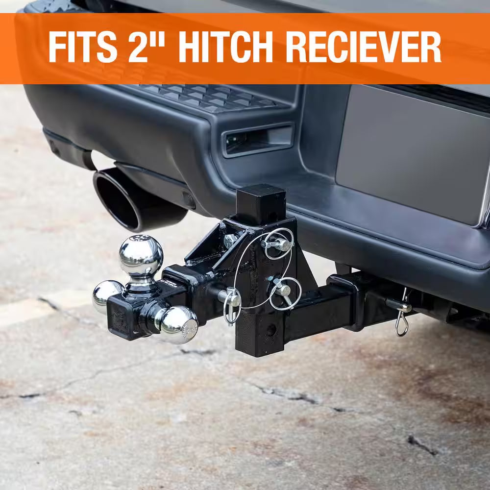 1-7/8 In., 2 In., 2-5/16 In. Chrome Towing Balls Adjustable Tri-Ball Hitch