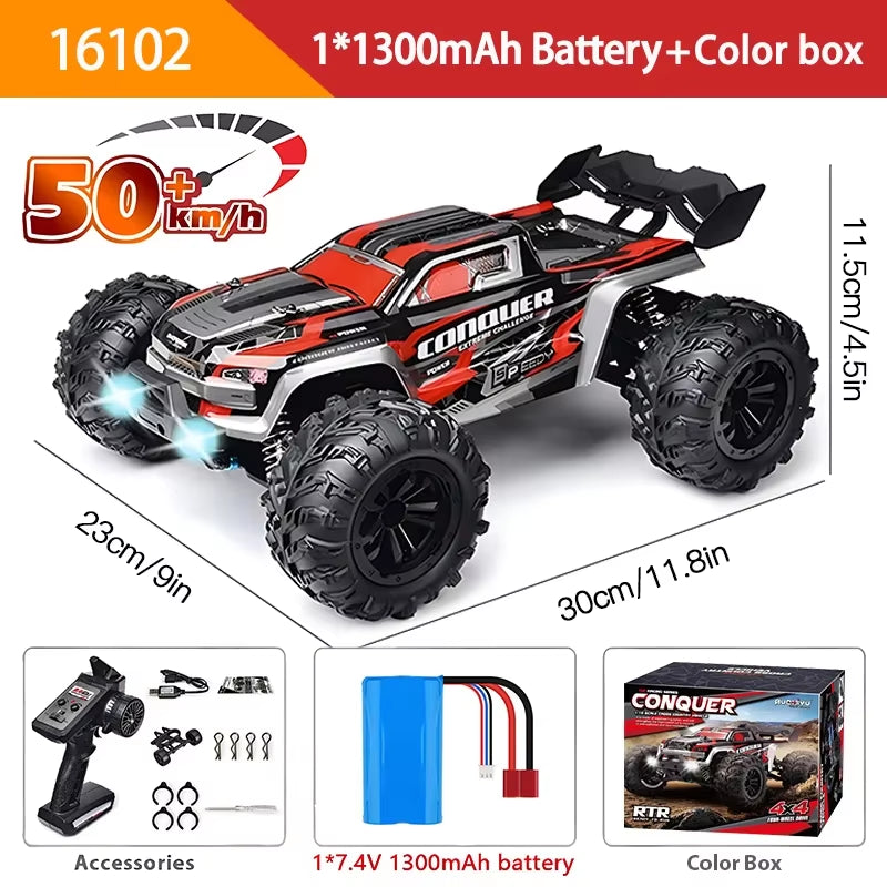 1:16 RC Monster Truck 4WD High Speed Off-Road Climbing Vehicle, Boys Remote Control Toy Car