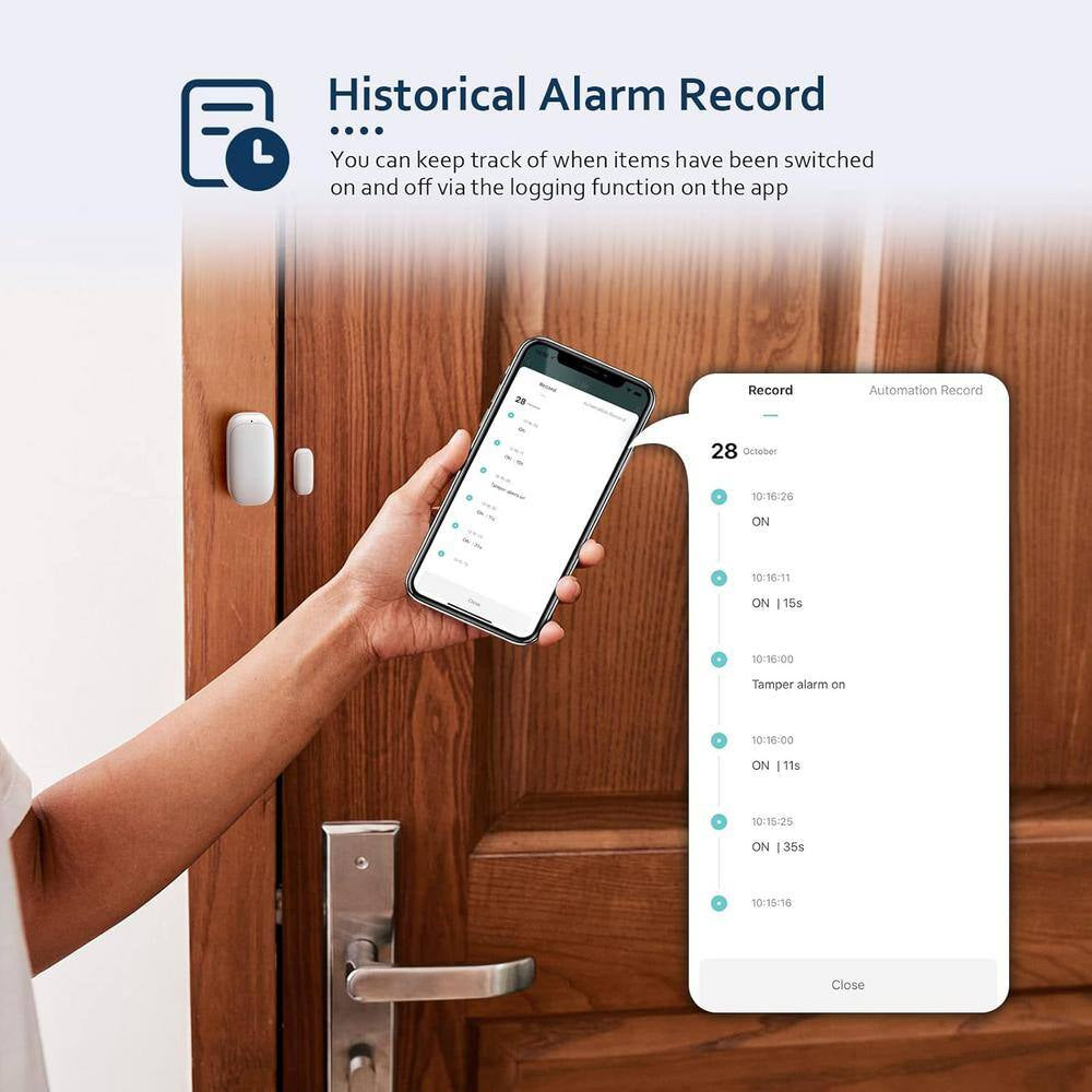 Entry Sensor (Pack of 2) - TUYA Wifi Window and Door Protection, Real-Time Wireless Door Sensor, with TUYA App
